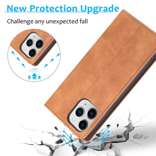 For iPhone 13 14 Pro Max 12 11 XS XR 8 7 6+ Leather Wallet Magnetic Case Cover - Picture 5 of 14