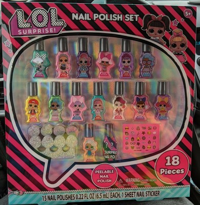 LOL Nail Polish Set, NEW 15 peelable nail colors, stickers & toe separator | eBay
