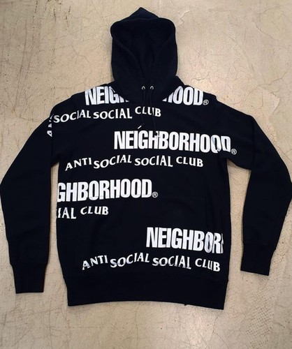 Anti SOCIALE Social Club x Quartiere Felpa con cappuccio nero L large | eBay