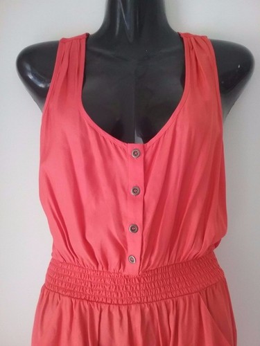 SIZE 10 WOMEN'S WATERMELON COLOR SLEEVELESS ' AZUKI' JUMPSUIT PLAYSUIT BNWT - Picture 2 of 4
