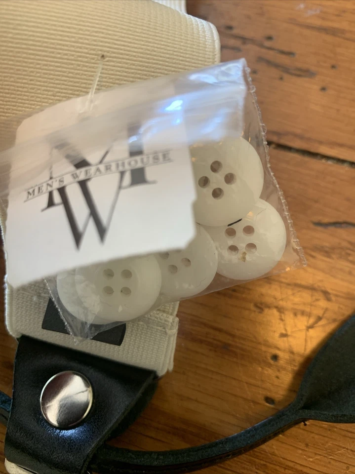 Tirantes para hombre Wearhouse negros grises cuero plateado botones etiquetas nuevas Foto 4 de 4