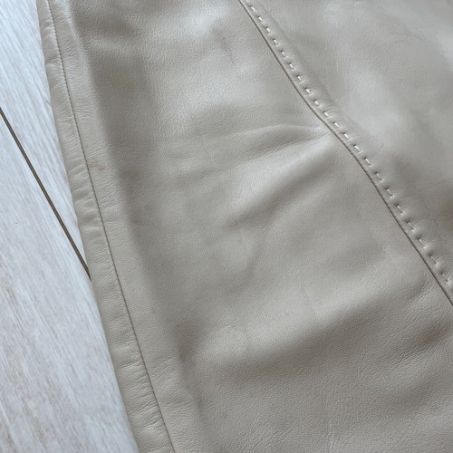 Vestido Courreges Piel de Oveja Cordero Cuero Beige Cremallera Mujer Talla L EE. UU./S-M Japón Raro - Imagen 17 de 23