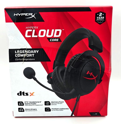 HyperX Cloud Core Wired Gaming Headset 7.1 Surround Sound PC PS5 Xbox 4P4F2AA
