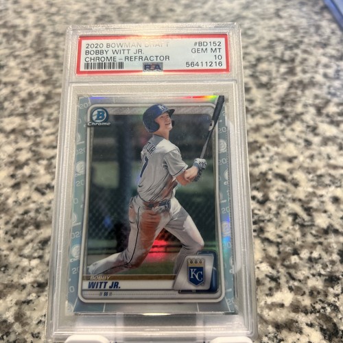 PSA 10 BOBBY WITT JR. 2020 Bowman Chrome Draft REFRACTOR Rookie Card RC GEM MINT