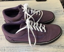 Vans Women s Old School Skate Shoes Purple With Black Soles Size 8
