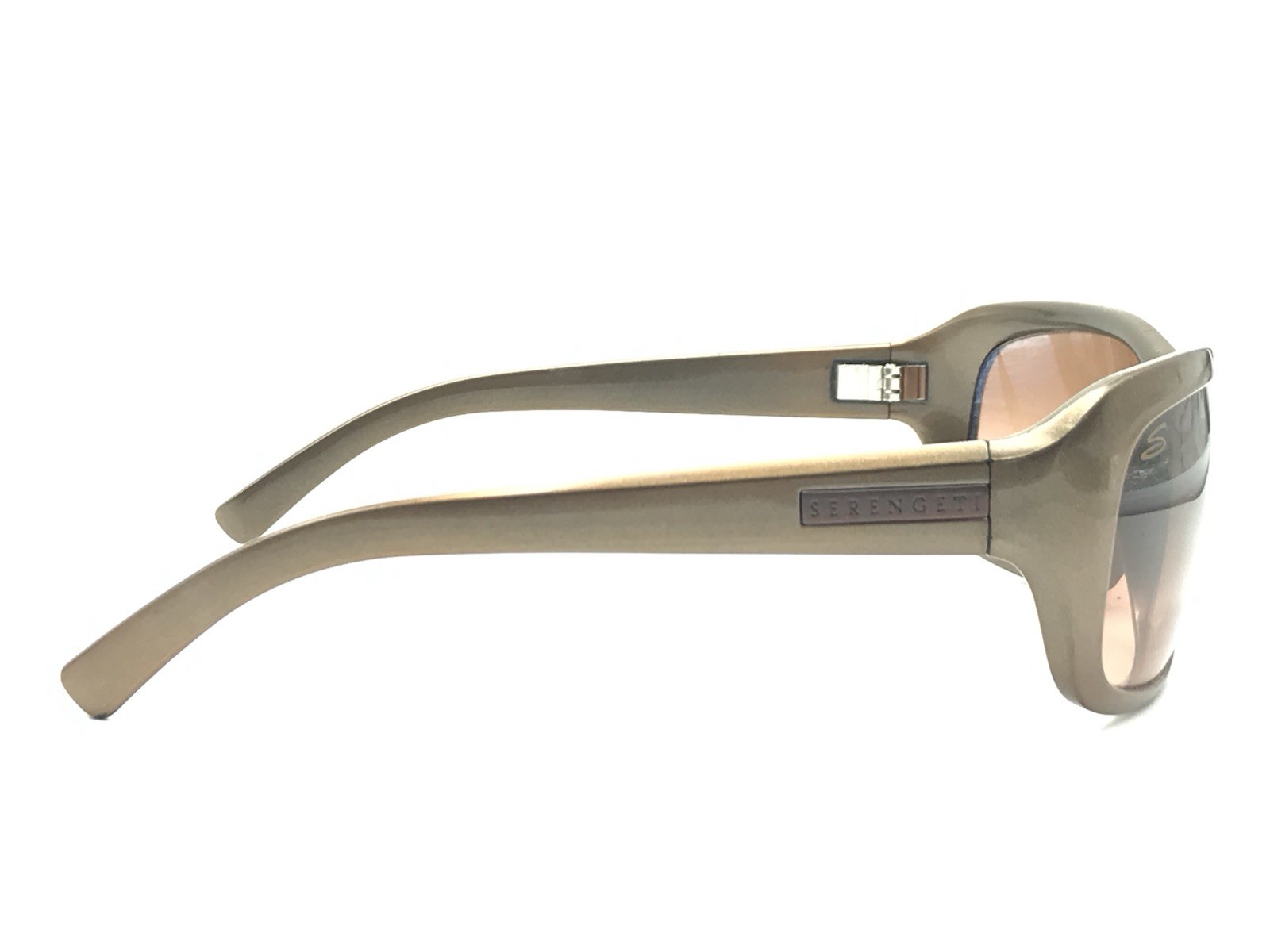 Serengeti Bronze Rectangular Wrap Sunglasses Brow… - image 4