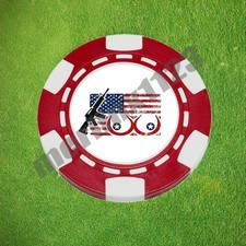Guns Titties  America - Boobs Poker Chip Golf Ball Marker Card Guard