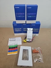 5 X ELEGRP Occupancy Sensor Light Wall Switch Infrared Motion Activated, WHITE