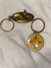 2 Vintage Mohegan Sun Casino Keychains Keyrings Connecticut RARE