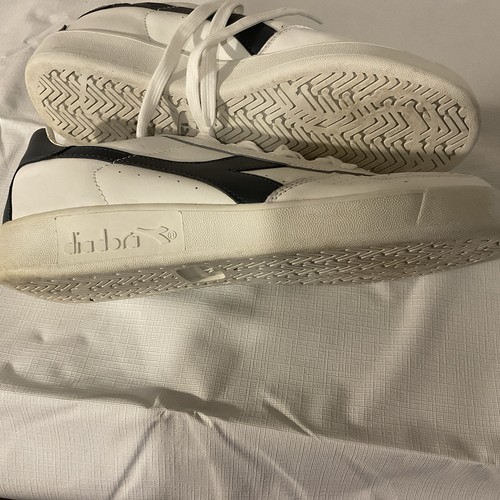 Diadora White Blue Leather All Gender Sneakers Size 10.5 - Picture 7 of 17