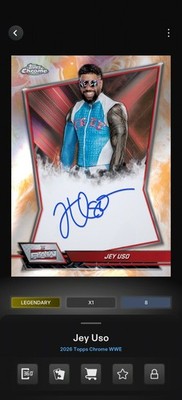 Topps WWE SLAM *DIGITAL* - Chrome 2026 Orange Red Brand Signature LE/25 Jey Uso