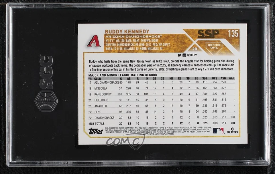 2023 Series 1 SSP Image Variation Golden Mirror Buddy Kennedy SGC 9.5 Rookie RC - Image 2 of 2