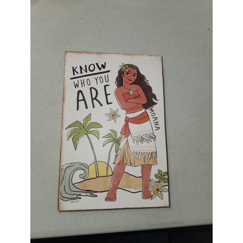 Disney Moana Wooden Picture Wall Art Decoration Desk or Wall Know Who You Are