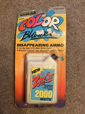 1987 Vtg RARE LJN Entertech COLOR BLASTER Water GUN Zap it AMMO Sealed liquid 