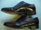 Vintage FLORSHEIM Imperial Oxford Wing Tip Black Size 8 1/2 D Shoe VG to VG+ USA — photo 3