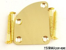 USED Fender American Strat Neck Plate Strat Tele, Contour GOLD NECK PLATE