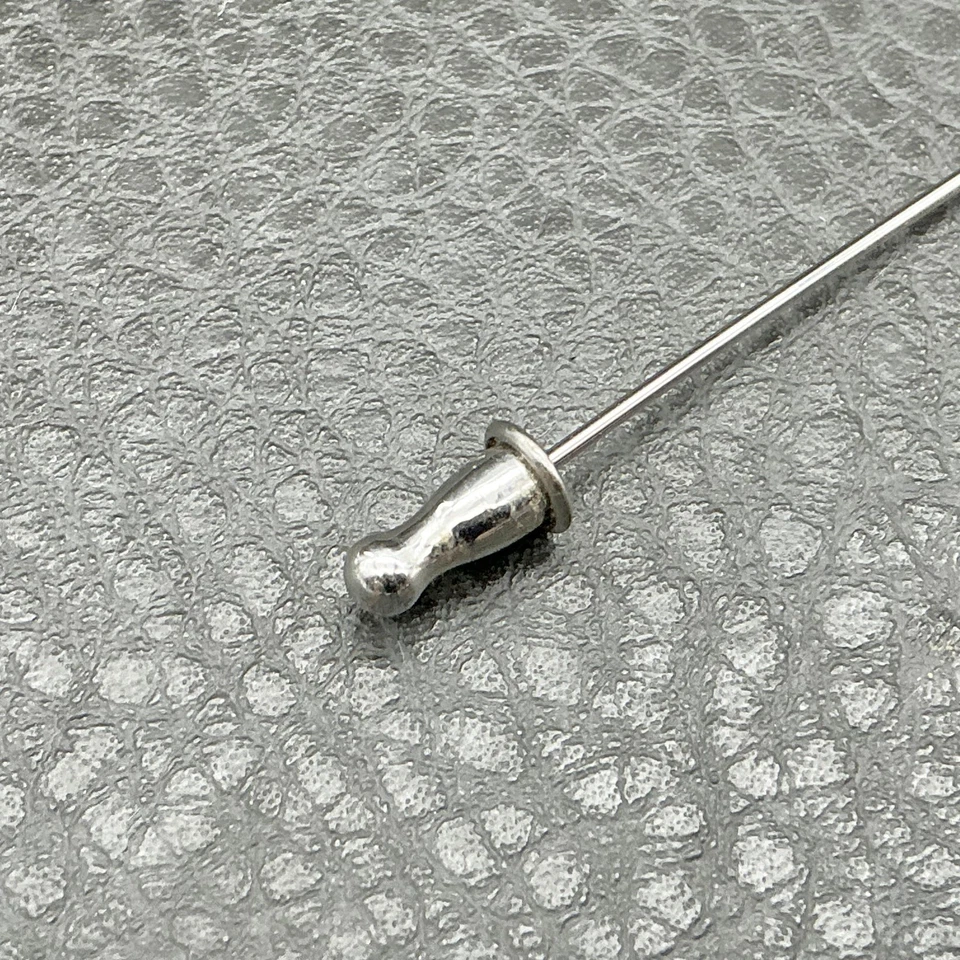 Monet Heart Stick Pin Silver Tone Lapel Tie Tac Brooch Signed Costume Jewelry - Image 3 of 4