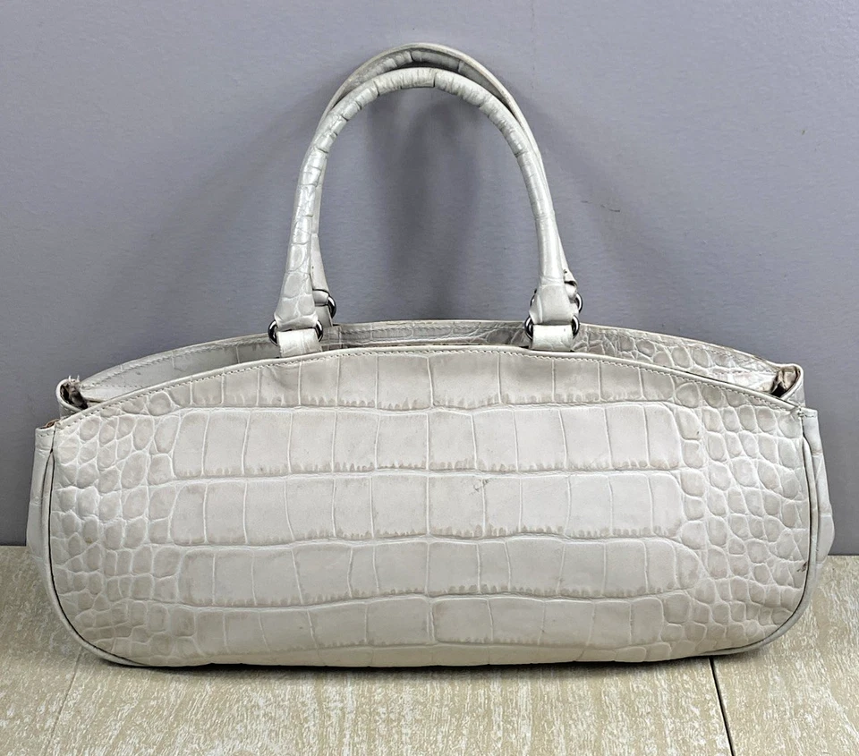 Bandolera/bolso de hombro Furla de cuero de cocodrilo blanco en relieve Hobo Italia Foto 4 de 4