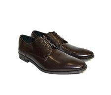 New Versace Collection Scarpe Leather Derby Shoe Dark Brown Size 11.5 DD25