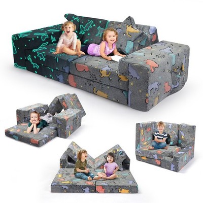 9PCS Modular Kids Sofa Couch Nugget Toddler Couch Building