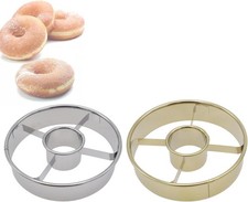 2 Pack Stainless Steel Donut Cutter, 3.86 Inch Doughnut Cutters Gold Silver