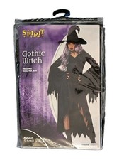 Spirit Halloween Gothic Witch Costume Adult XL 14-16 Dress Hat  Belt