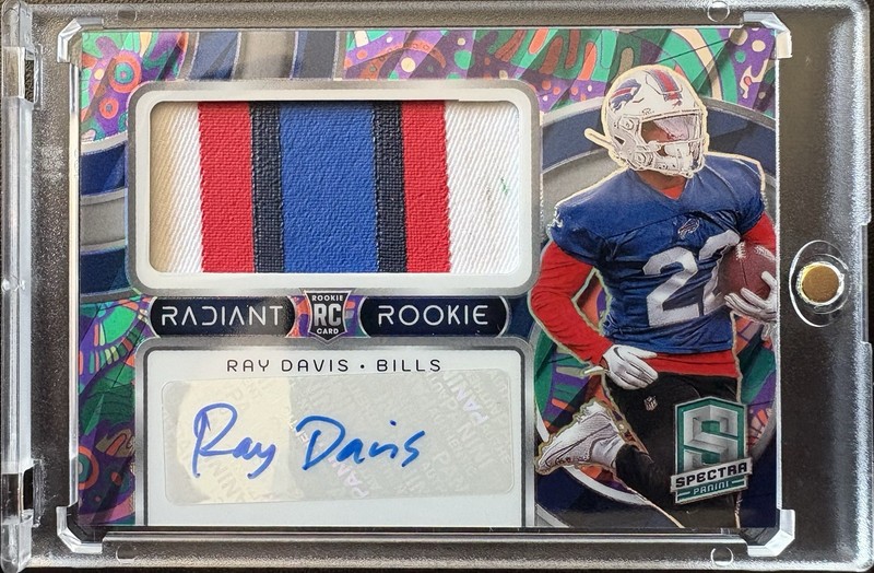2024 PANINI SPECTRA RAY DAVIS RADIANT ROOKIE PATCH AUTO PRIZM 1/5 RC AUTOGRAPH