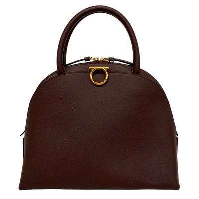 Salvatore Ferragamo Gancini DY-21 0428 Bordeaux Leather Handbag