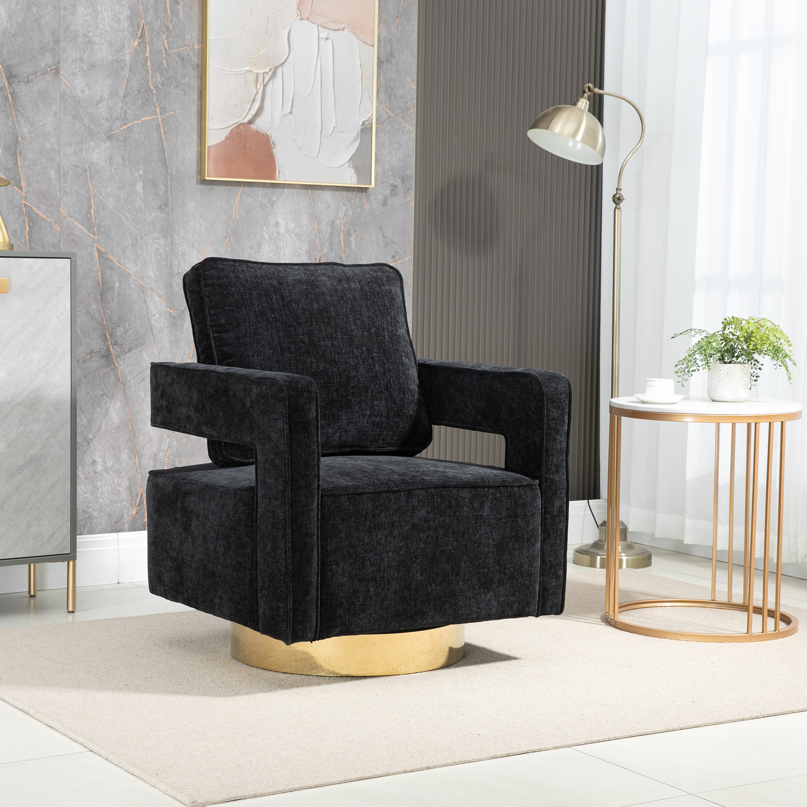 Modern Swivel Accent Lounge Chair with Comfortable Ergonomic Design  