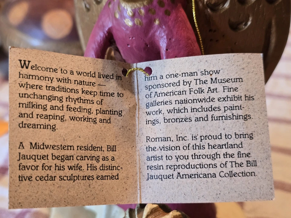 Escultura de ángel y león firmada por Bill Jauquet 1995. Arte popular americano Foto 4 de 4