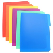 Assorted Color Plastic File Organizer 6Pcs A4 Paper Folder with Clip for Storage