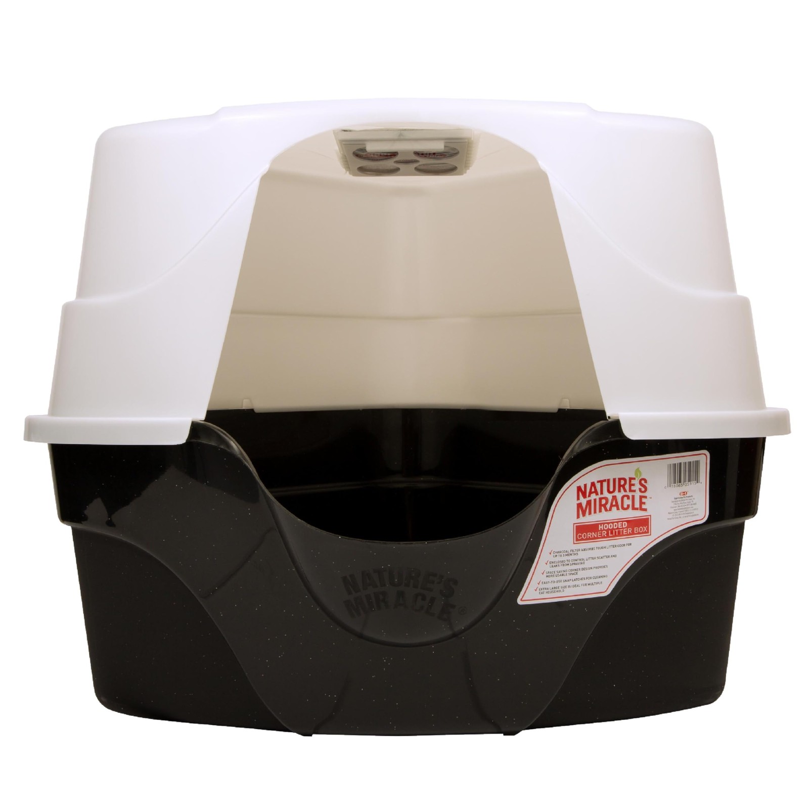 Nature&rsquo;s Miracle Hooded Corner Litter Box, With Odor Contr