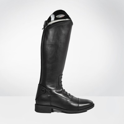Brogini Como Piccino Lack Streifen lange Kinder Reitstiefel schwarz UK12-3,5