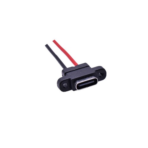 10PCS IP67 Welding 2Pin Waterproof TYPE-C Female Power Socket Adapter Wire - Afbeelding 6 van 9