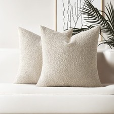 HAUSSY Set of 2 24x24 Decorative Throw Pillow Covers, Soft Cozy European Pillow