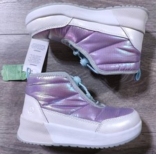 Lands End Snow Boots Big Girls Size 7 Purple Transitional Insulated Shoes