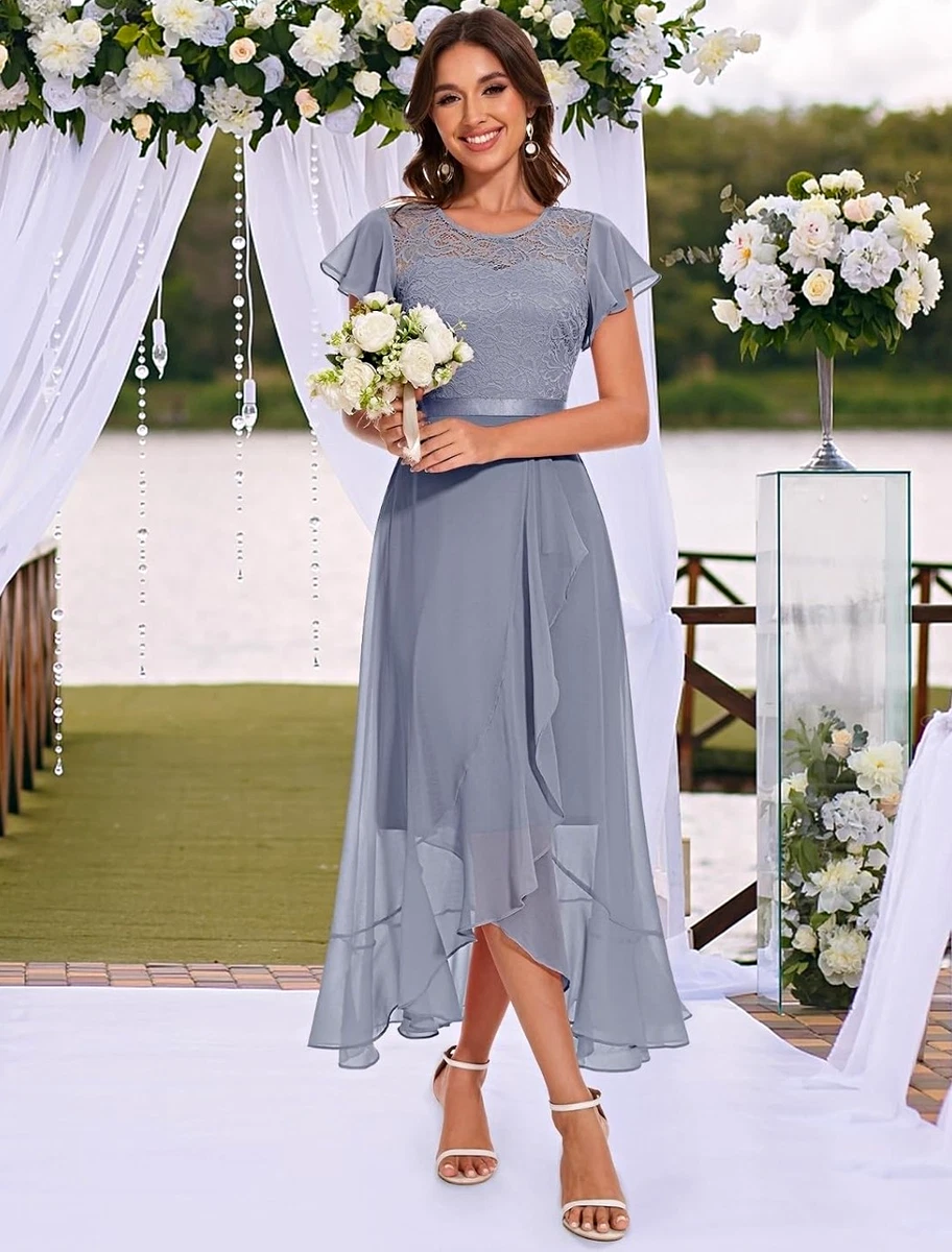Lace Gray Bridesmaid Dresses for sale