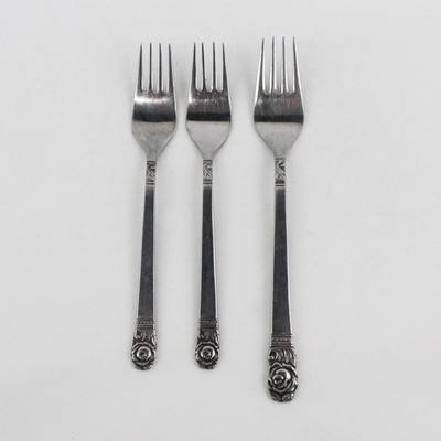 Lot of 3 Interpur INR38 Muster 2 Salatgabeln 1 Dinnergabel Selten HTF Muster