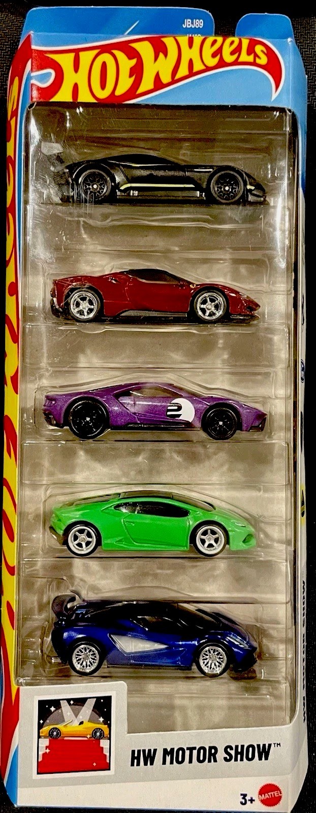 Hot Wheels 5 Pack HW Motor Show CUSTOM Wheels & Tires Real Riders-image
