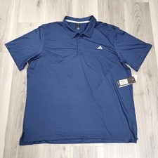 Adidas Polo Shirt Men's 2XL Navy Ultimate Short Sleeve New