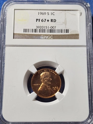 1969 S PROOF LINCOLN CENT NGC PF67RD STAR FOR EPIC EYE APPEAL!!!
