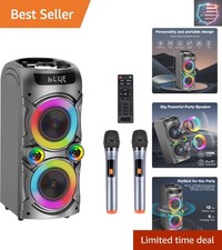 Karaoke Machine with 2 Wireless Microphones, Portable PA System Big Bluetooth...