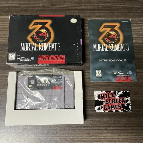 Mortal Kombat 3 Super Nintendo SNES COMPLETE Game + Box + Manual