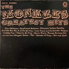 The Monkees Greatest Hits Vinyl LP 1969 Colgems COS-115 Stereo Pop Rock