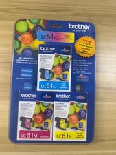 Brother LC61CL Ink Cartridges Three Pack CYAN MAGENTA YELLOW Exp 8/2018 NEW