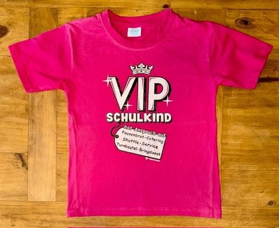 Süßes T-Shirt ''VIP Schulkind'', Pink, Gr. 122/128, neuwertig!