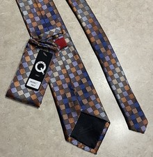 Men's Brand Q Microfiber Classic Necktie  Hankie Set Geometric New MSRP 39.99