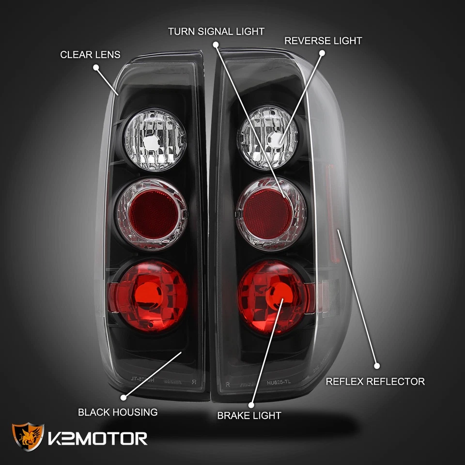 Black Fits 2005-2014 Frontier 2009-2012 Suzuki Equator Tail Lights Brake Lamps Foto 3 de 4