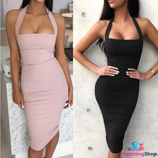 Short Dress Evening Cocktail Bandage Bodycon Mini Club Women's Sleeveless Party