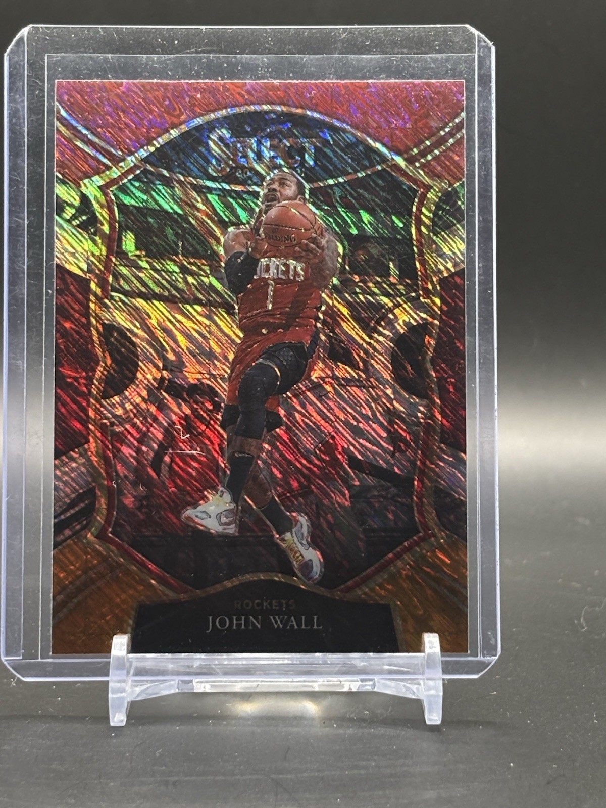 2020-21 Panini Select - Concourse John Wall #31 Red White Orange Shimmer Prizm